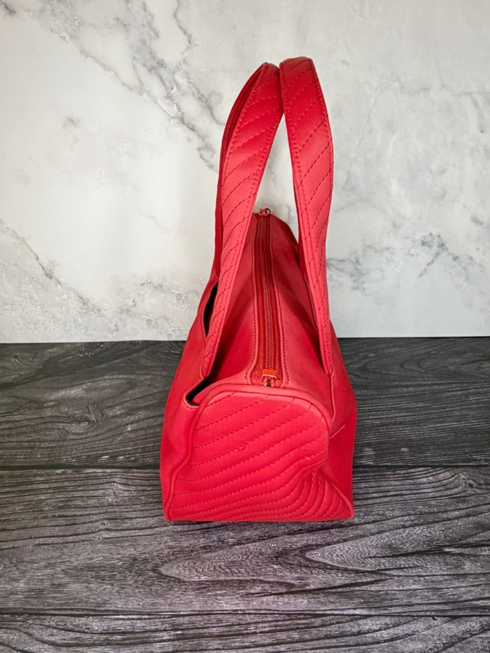Yves Saint Laurent Red Nylon Travel Tote | YSL Lightweight Weekender Bag - Picture 4 of 9